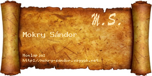 Mokry Sándor névjegykártya