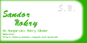sandor mokry business card