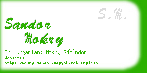sandor mokry business card